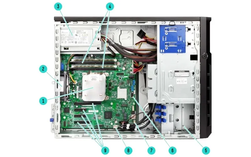 نمای داخلی – سرور HPE ML30 Gen9