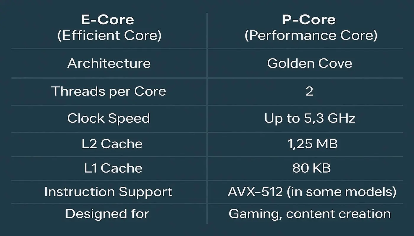 مقایسه کامل E-Core و P-Core: کارایی، ساختار، تفاوتها