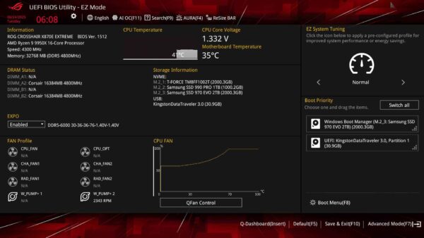 بررسی RAM در BIOS/UEFI