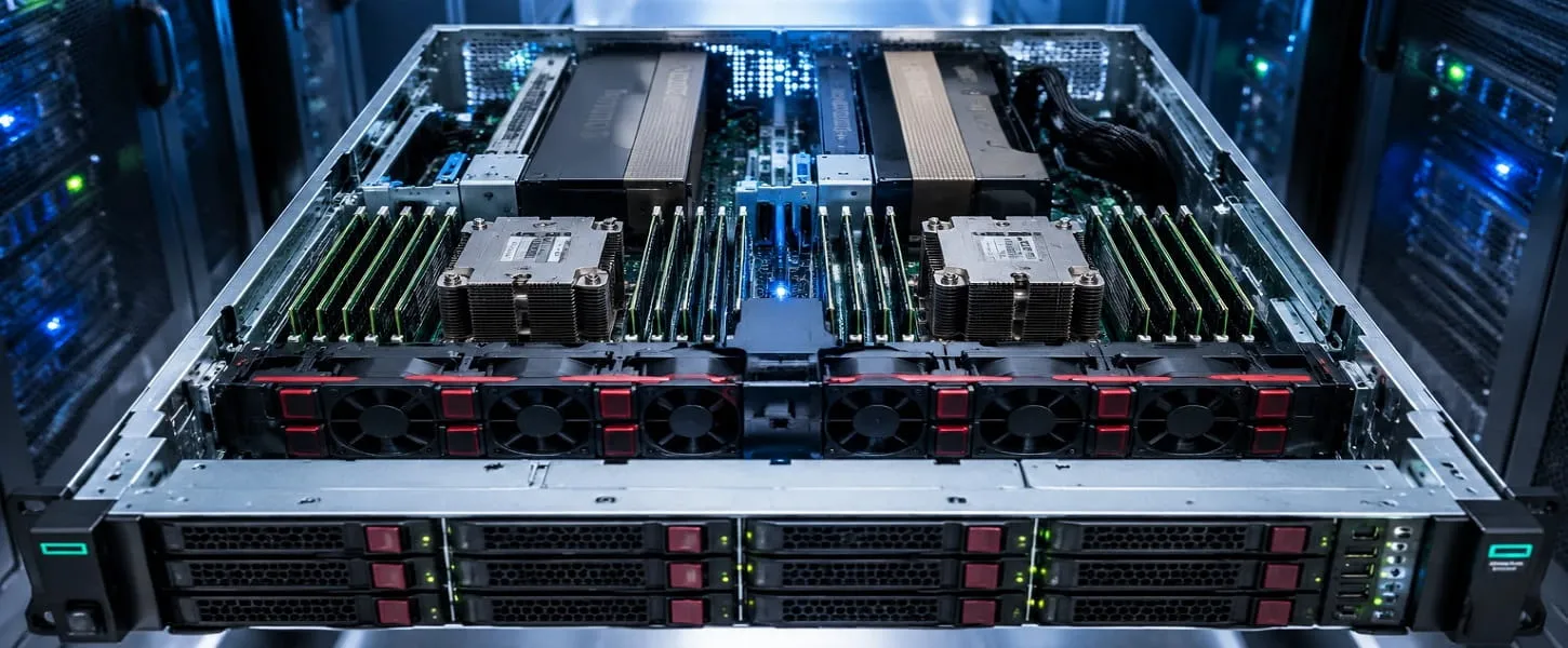 سرور HPE ProLiant DL380 مجهز به کارت گرافیک دیتاسنتری انویدیا برای هوش مصنوعی